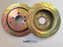 SDB000646CDG - Rear Vented Brake Disc - Cross Drilled & Grooved - Aftermarket - Discovery 3 / Discovery 4 / Range Rover Sport